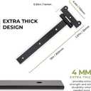 12" Black Door Hinges 2Pcs Gate Hinges with 12 Mounting Screws Medium/Heavy Duty 4mm Thick Iron Construction with Black Powder Coating Ideal for Gates, Sheds, Barns