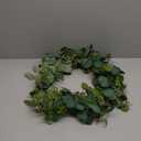 Eucalyptus Wreaths for Front Door 20", Handmade Green Leaves Wreath for Summer, Spring and All Seasons, Greenery Floral Wreath for Wall and Outside