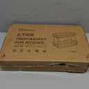 2 Tier Fruit Basket for Kitchen Counter with 2 Banana Hangers, 2025 Pro Detachable Metal Fruit Bowl with Wooden Handle,Fruit Holder for Bread Snack Veggies, Black, Extra Large