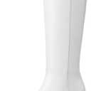 AIUNIIND Knee High Boots for Women, Chunky Block Low Heel, Round Toe, Side Zipper, Faux Leather, Comfortable Tall Fall Boots for Dress, Festival, Size 7