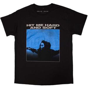 Men's Billie Eilish Hit Me Hard and Soft Tracklist T-Shirt Black (Blue, L)