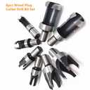 8Pcs Wood Plug Cutter Drill Bit Set, High Carbon Steel Titanium Coated Woodworking Chamfer Drill Bits Straight and Tapered Taper 6mm/ 10mm/ 13mm/ 16mm Woodworking Tool Set