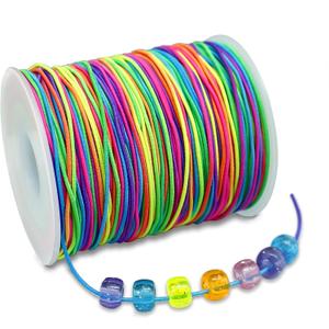 2 x Colorful Elastic String, Total 100M, 1MM Stretchy Bracelet String Bead Cord for Bracelets, Sewing, Necklace, Jewelry Making and Crafts.