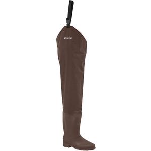 FROGG TOGGS Rana II Waterproof PVC Fishing Bootfoot Hip Wader for Fishing, Brown Felt, 10