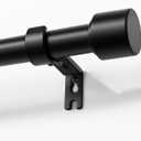 Joydeco Curtain Rods for Windows, 32-120 inch Adjustable 1" Diameter Heavy Duty Black Curtain Rods for Sliding Glass Door Bedroom Kitchen