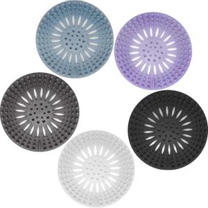 Gotega Bathroom Sink Drain Strainers, Hair Catcher Shower Drain Covers Protector, Flexible TPR Material, Multiple Colors for Bathroom Tub Shower and Sink Garbage Disposal Parts, Light-Colored 5 Pack Gotega Bathroom Sink Drain Strainers, Hair Catcher Shower Drain Covers Protector, Flexible TPR Material, Multiple Colors for Bathroom Tub Shower and Sink Garbage Disposal Parts, Light-Colored 5 Pack