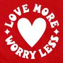 MAIHUN Valentines Day Shirt Love More Worry Less Shirts Women Happy Smile Face Tshirt Short Sleeve Casual Tee Tops (Red, XL)