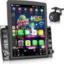 2+64G Android 13 Double Din Car Stereo with Wireless Carplay and Android Auto - 9.7 inch Vertical Touchscreen Car Radio with WiFi/HiFi/FM/Split Screen/Rear Camera