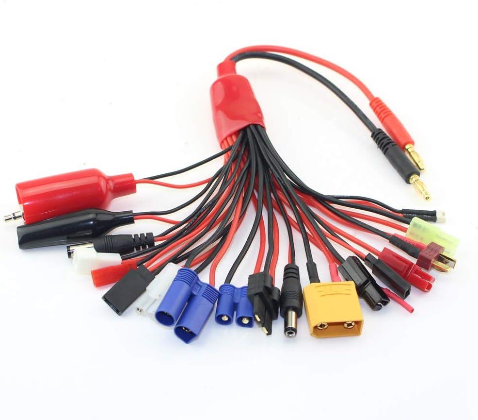 RC Convert Cable 19 in 1 Charger Splitter Lipo Battery Adapter Octopus for JST/FUTABAS/T-Plug/XT90/EC3/EC5/TAMIYAS - Quadcopter Car