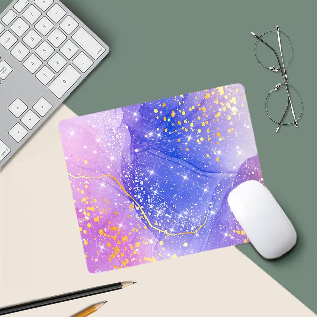 Mouse Pad Diamond Blue Glitter Sparkle Mousepad Real Bling Pink Desk Accessories Gaming Bling Rubber Pads for Laptop (Standard - 1 Pack)