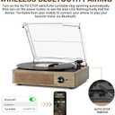 Bluetooth Vinyl Record Player,3-Speed Turntable with Stereo Speakers Vintage Phonograph Record Player, with RCA Line Out AUX in Headphone Jack Grey Wood