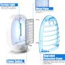 Bug Zapper Indoor, Electronic Fly Trap Insect Killer, Mosquitoes Killer Mosquito Zapper with Blue Lights for Living Room, Home, Kitchen, Bedroom, Baby Room, Office(2 Packs)