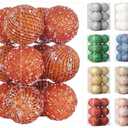 3.15" Christmas Ball Ornaments Glitter Shatterproof Christmas Tree Ornaments Sequin Xmas Hanging Balls Decorations for Wedding Party Holiday (Orange), 12 PCS