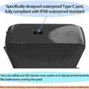 FM Radio Bluetooth Speaker, Portable Bluetooth Speaker,Built-in N45 High-Magnetic Speaker, IP68 Waterproof & Dustproof, Lightweight, 5 Hours Playtime, TWS Pairing, Bluetooth 5.3 (Classic, Black)