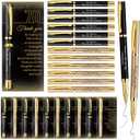 Feifeiya 30 Set 70th Birthday Party Favor for Guest Anniversary Party Favor with Black and Gold Ballpoint Pens and Thank You Cards for Women Men Birthday Anniversary Appreciation Gifts