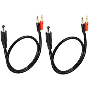 PNGKNYOCN DC 5.5mm x 2.1mm to 4mm Gold Plated Banana Plugs Cable,DC 5521 Male to 4mm Bullet Banana Plug18AWG Cable Connector 100cm 3.2FT (2-Pack) (Gold Plated)