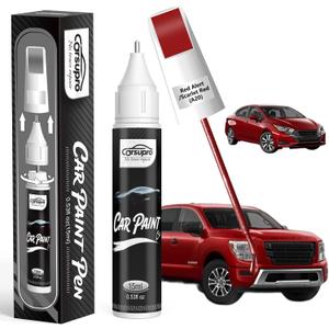 Red Alert/Scarlet Red(A20) for Nissan Touch Up Paint Pen, 2 in 1 Car Scratch Remover with Pen Tip and Brush, Precise Color Match for Car Paint Scratch Repair, Quickly and Easily Fix Chips and Nicks (EXP 08/31/28)