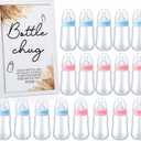 Roowest Bottle Chug Baby Shower Games Favors Including 18 Pcs Bottles with 1 Bottle Chug Wooden Sign for Gender Reveal Baby Shower Party Supplies(Pink, Blue,Boho)