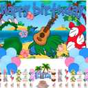 Sittummer Stittch Party Supplies5x3FT,Stittch Backdrop,Cartoon Lilo Theme Happy Birthday Party Banner Cake Toppers for Boys and Girls Anime Party Decoration