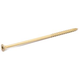 IMScrews 6 Inch Exterior Deck Screws, #10 x 6 Inch Torx (Star) Drive Long Flat Head Wood Screws for Outdoor Timber, Logs, and Landscaping Wood - Rust-Resistant Decking Screws - Tan, Pack of 25