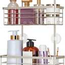 HapiRm Hanging Shower Caddy Organizer - No Drilling Shower Organizer with Hooks, Rustproof & Waterproof 304 Stainless Steel Bathroom Shelves - Brushed Nickel