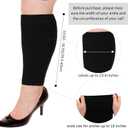 Syhood 3 Pairs 20 Inches Wide Plus Size Calf Compression Socks for Circulation Compression Long Legs Sleeves 20 - 30 mmhg Calf Muscle Sleeve for Women Men, 3XL