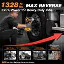 Impact Wrench for DeWalt Battery, 1328Ft-Lbs (1800N.m) Impact Driver, 1/2" Impact Gun 3-Speed High Torque Power Tool for Tire Removal, Rusted Bolts, Heavy Equipment(No Battery)