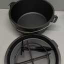 Velaze 10QT Camping Dutch Oven, Pre-Seasoned Cast Iron Camp Dutch Oven Pot with Lid, for Use in the Oven, on the Stove, Grill, or over the Campfire - Metal Handle, Lid Lifter, and Stand Support