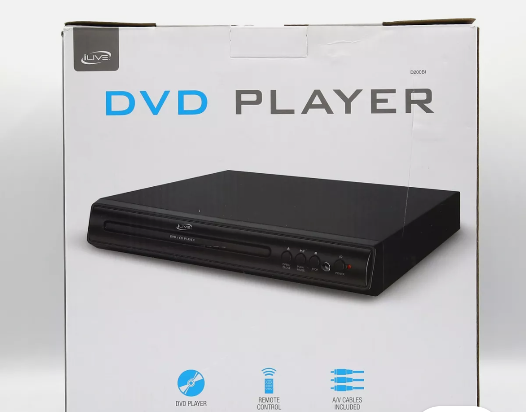 iLive DVD Player, Remote Control & Video Cables Included, D200Bi