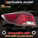 TODO Outer Tail Light Assembly Compatible with 2019 2020 Hyundai Elantra, Halogen Rear Lamp with Bulbs, Fits Eco Limited SE SEL Sport Value Edition, Replaces 92401-F3500 HY2804159 (Left Driver Side)