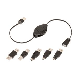 Emerge Tech ReTrak ETPRU6M Universal USB Extension Retractable Cord, Black, 6 feet