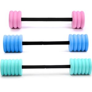 Soulchen 3 Pack Long Aquatic Exercise Dumbbells Pool Exercise Equipment Eva Foam Water Aerobics Equipment With High Density For Weight Loss Water Sport Fitness Tool(Pink, Blue, Teal, Small)