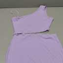 Pink Queen Women's One Shoulder Sleeveless Cutout Side Slit Bodycon Maxi Long Dress (Purple)