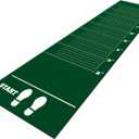 Woanger 12 x 2.5 Ft Long Jump Mat Green Sports Broad Jump Measurement Mat Hash Marks Carpeted Non Slip for Gym School Home Flooring Exercise Workout Training