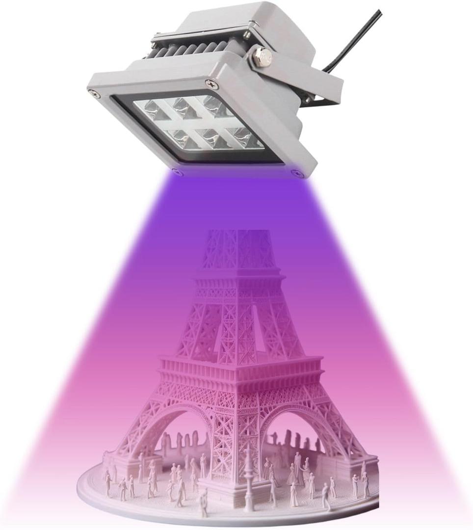 UV Light for Resin Curing 395nm~405nm for SLA DLP 3D Printers, Fast Curing UV Lamp, High Efficiency 6W, Craft Solutions