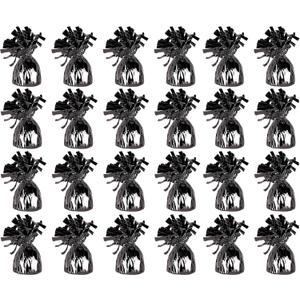 ROYALHOUSE Metallic Wrapped Balloon Weights, 24 Pcs (Black)