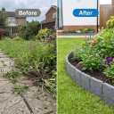 VYNTRA 20Pcs Landscape Garden Edging Border No-Dig 9 Inch Tall Flower Bed Border 16FT Length Plastic Stone-Like Textured for Fence Decorative Lawn Plastic Fencing Flexible for Patio Yard Pathway Grey