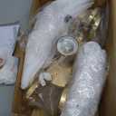 Q&S Mini Chandelier Crystal Ceiling Light,Small Flush Mount Gold Light Fixture for Entryway Bedroom Barthroom Hallway Closet E26