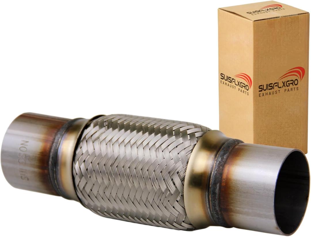 Exhaust Flex Pipe Universal Type 100% Stainless Steel For Heavy Duty and Cars (1 PC, 2.5X6X10)