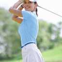 Boladeci Women's Golf Polo Shirts Short Sleeve UPF 50+ Sun Protection 4-Button Tennis Collared Shirts (Blue, S)