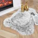 Ashler faux fur rug, Fluffy Shaggy Area Rug Ultra Soft 2 x 3 Feet Sheepskin Fur Rug, Frosted Bottom Gray Fuzzy Rug Machine Washable Shag Rug, Nursery Decor Throw Rugs for Bedroom, Living Room