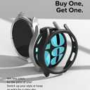 Ringke Slim [Anti-Yellowing Material / 2 Pack] Compatible with Samsung Galaxy Watch 6 Case (44mm) Lightweight Sturdy Solid Transparent Cover + Extra Color for Women, Men - Clear & Matte Black