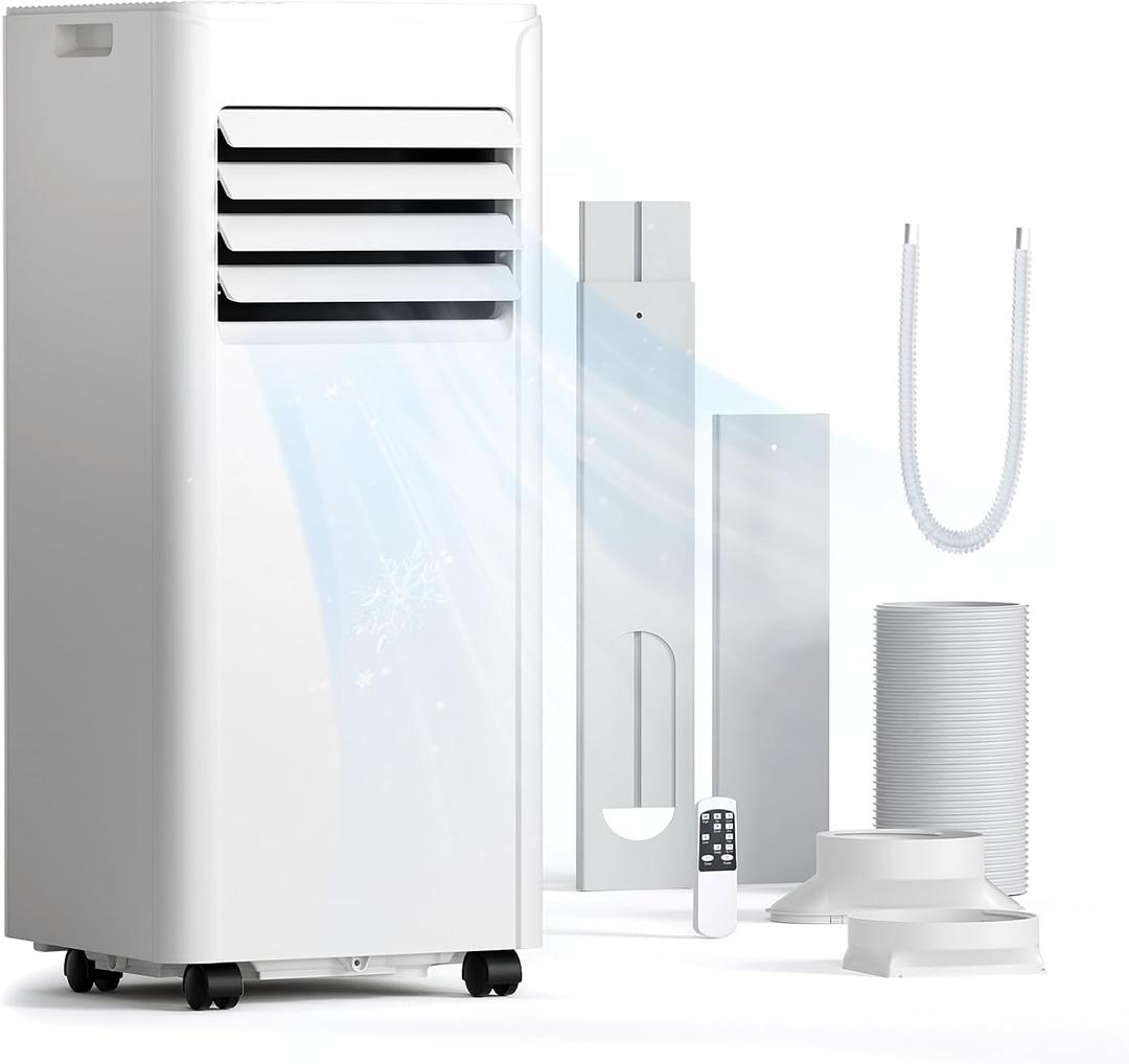 10000 BTU Portable Air Conditioner, 4-in-1 Cools 450 Sq.Ft, Quiet AC with Fan & Dehumidifier, LED Display, Remote, 24H Timer, Portable AC Units with Window Kit, for Bedroom/Office/Dorms