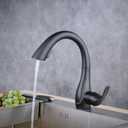 Beelee Kitchen Sink Faucets with 360  Rotation Pull Out Swivel Spout,Single Handle Mixer Kitchen Faucets with 2-Function Sprayer, Black,BLSS1749B (10.75")
