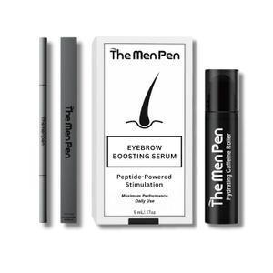 The Men Pen Eyebrow Boosting + Caffeine Kit | Eyebrow, Beard and Hair Filler | Waterproof, Long Lasting, Sweat Proof - Dark Brown