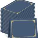 HAUTOCO Certificate Holders 50 Packs Navy Blue Diploma Covers Gold Foil Border Diploma Holders for Letter Size 8.5x11 Award Certificates, Cardstock, Document Papers