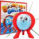 AALFA Balloon Pop Challenge Balloon Blast Party Game Family Fun Board Game with 10 Balloons, 9 Sticks, Dice, Stand, Red Frame