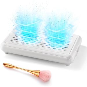 Nail Dust Collector, 4000RPM Dual Fan Design Nail Vacuum Dust Collector with 30 Filter Papers & Cleaning Brush - Quiet, Powerful Suction for Acrylic Nail Polishing at Salon & Home Use