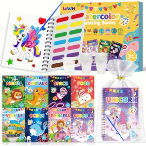 24 Water Coloring Books Party Favors: Bulk Mini Kids Birthday Favor, Goodie Bag Stuffers, Art & Crafts Classroom Prizes, Paint Activities School Toys, Halloween & Christmas Return Gifts for Ages 4-8