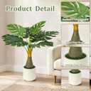 Artificial Monstera Deliciosa Plant 34'' Fake Tropical Tree with White Pot